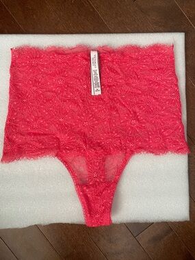 Victoria's Secret Bright Coral Lace High-Waist Thong ⭐️2 for 15⭐️